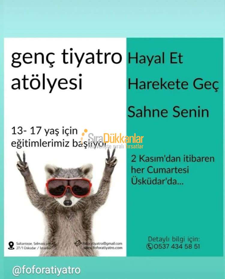 Fofora Tiyatro Genç Tiyatro Atölyesi. Hayal Et, Harekete Geç, Sahne Senin. Bir Aylık 4 Derslik Atölye